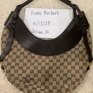 Vintage Gucci canvas shoulder bag